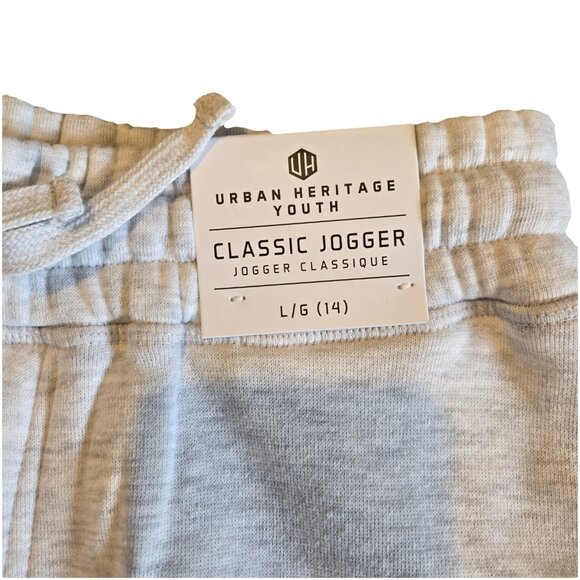 NWT URBAN HERITAGE YOUTH Heathered Grey Joggers L (14) - Picture 2 of 5